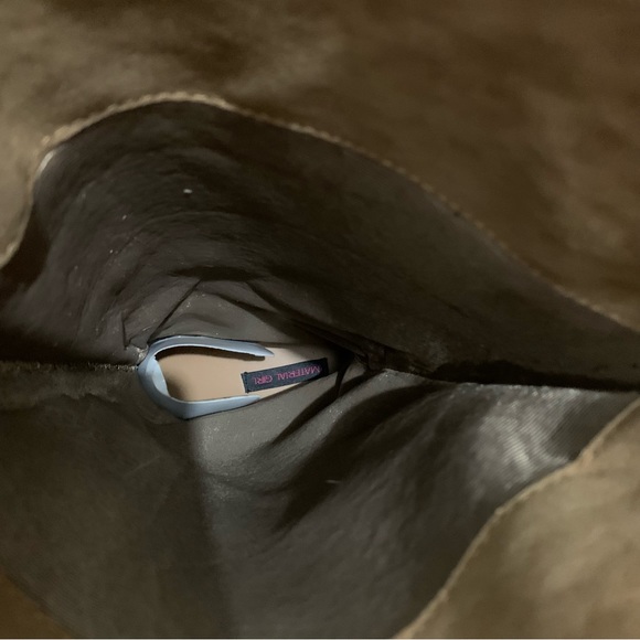 NIB Brown Faux Suede Tall Fringe Boots Madonna’s Material Girl Brand  (9.5) - Picture 8 of 11